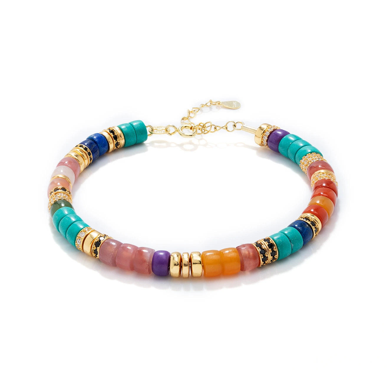 Rainbow Gemstone Beaded Bracelet