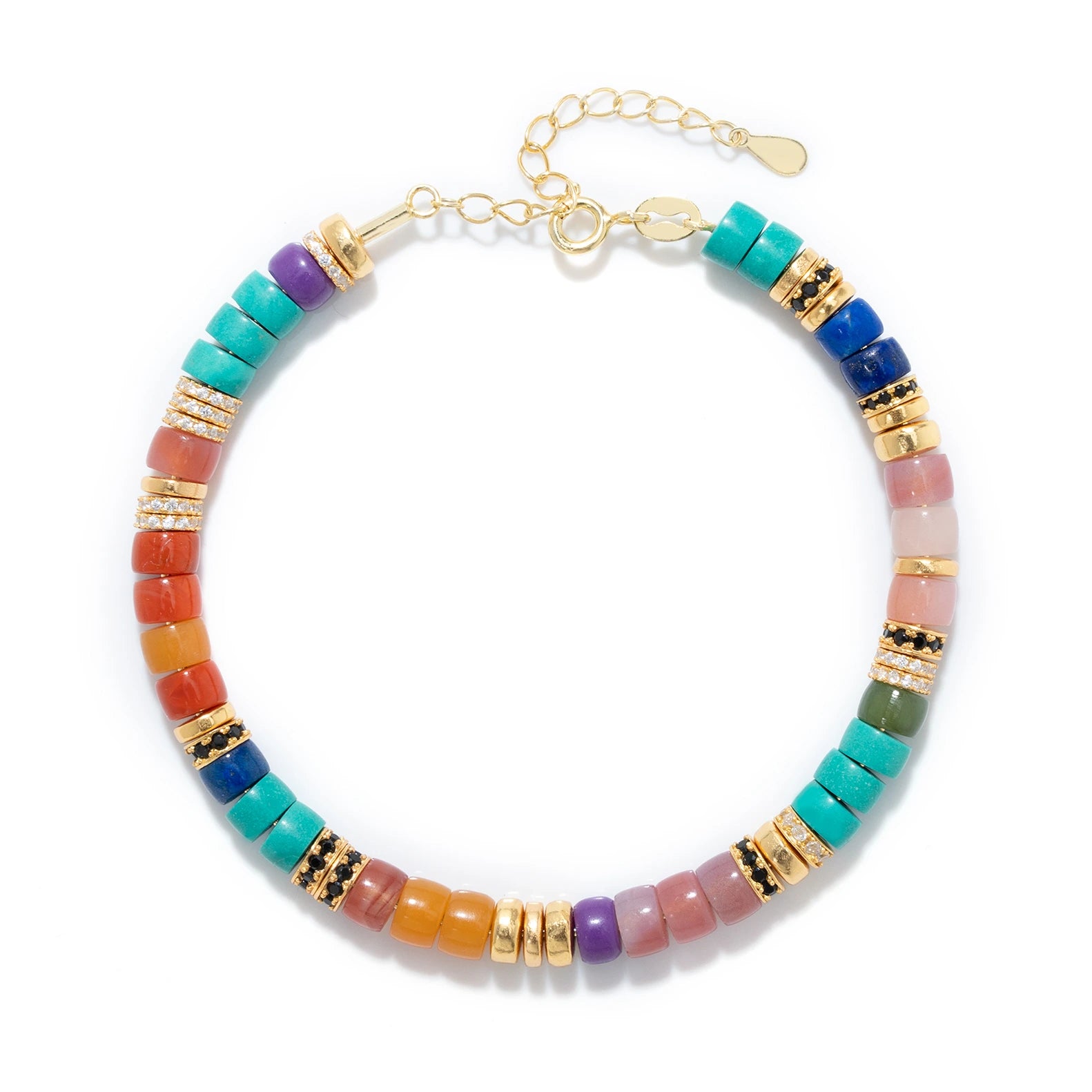 Rainbow Gemstone Beaded Bracelet