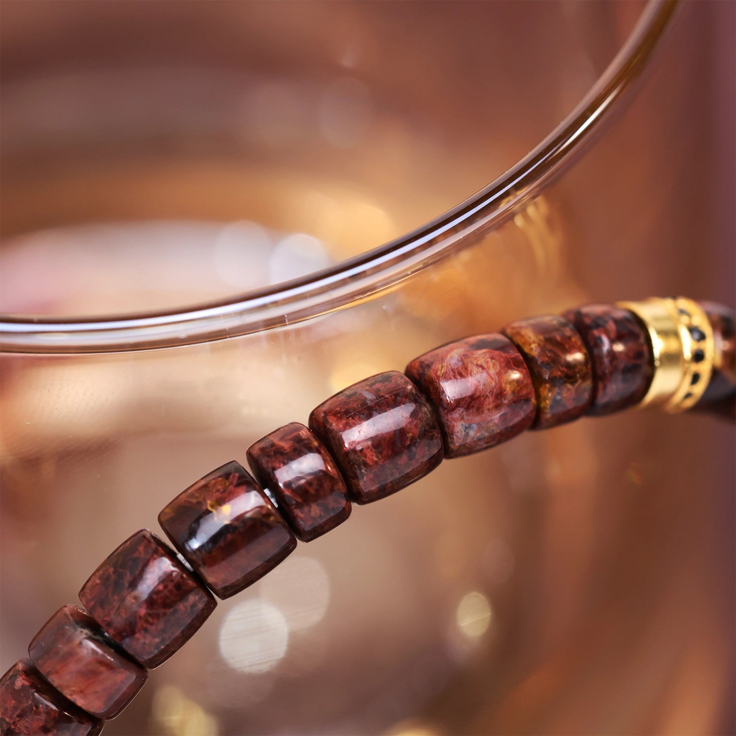 Bracelet en pietersite rouge naturelle