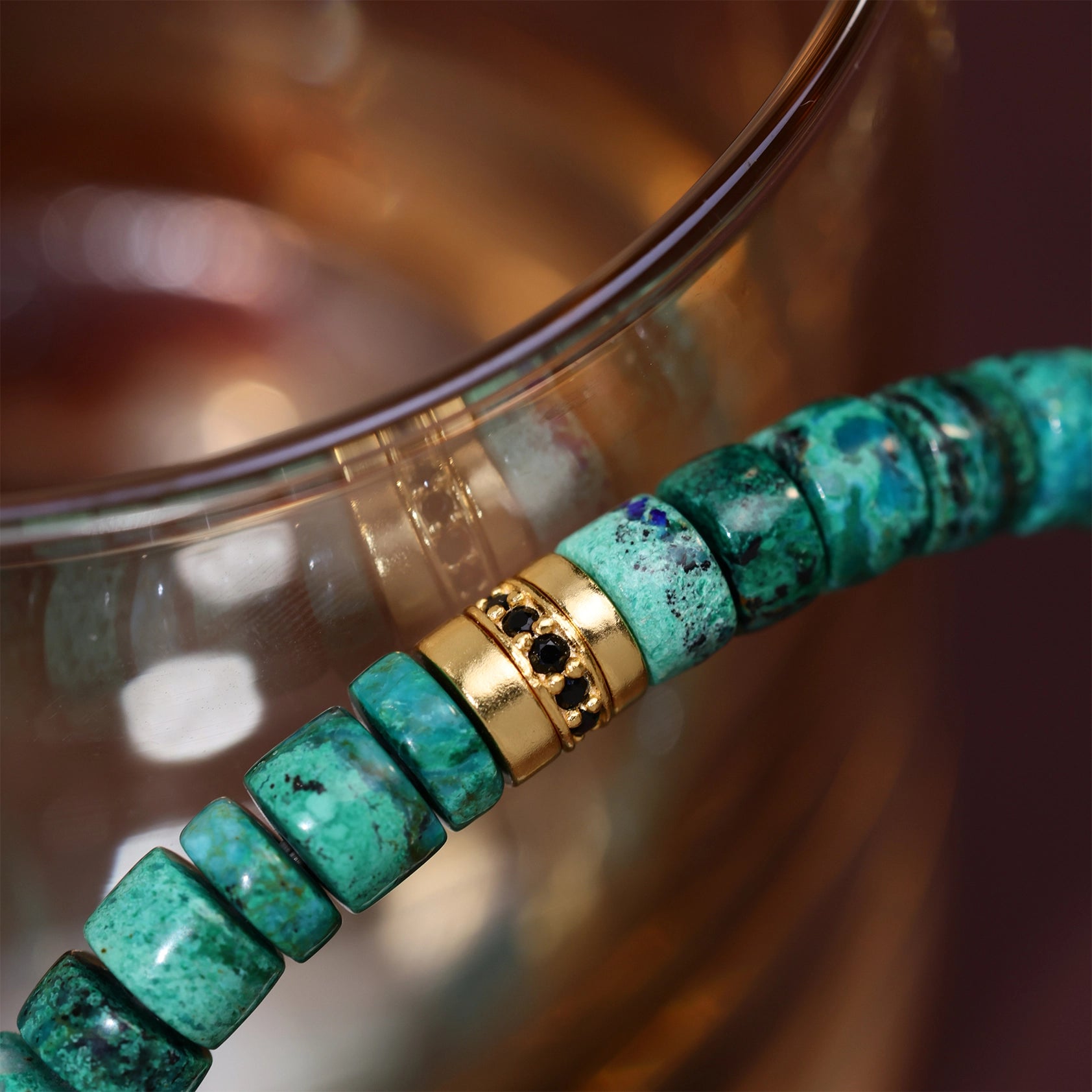 Chrysocolla Gold Vermeil Bracelet