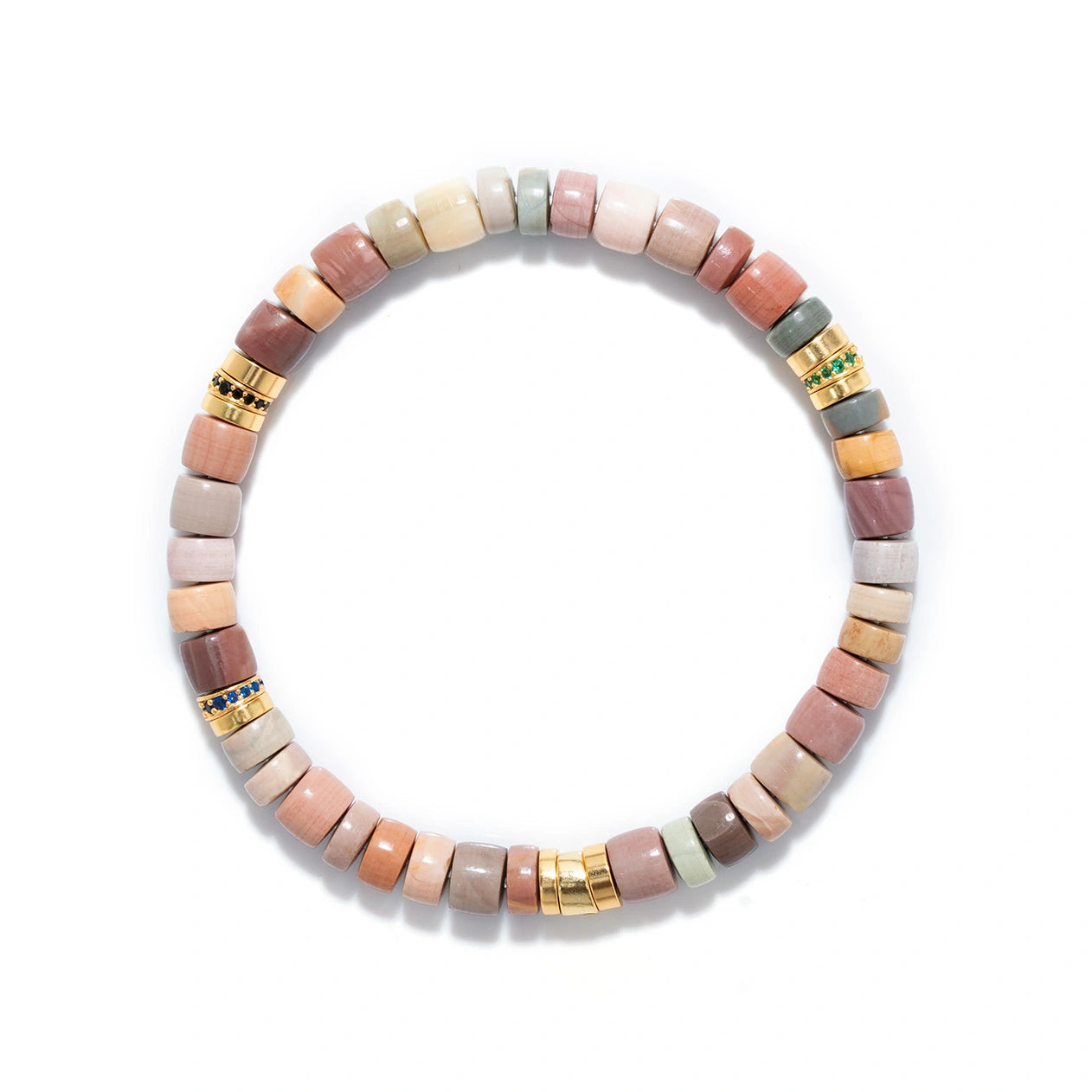 Matte Agate & Micro-Pave Beaded Bracelet