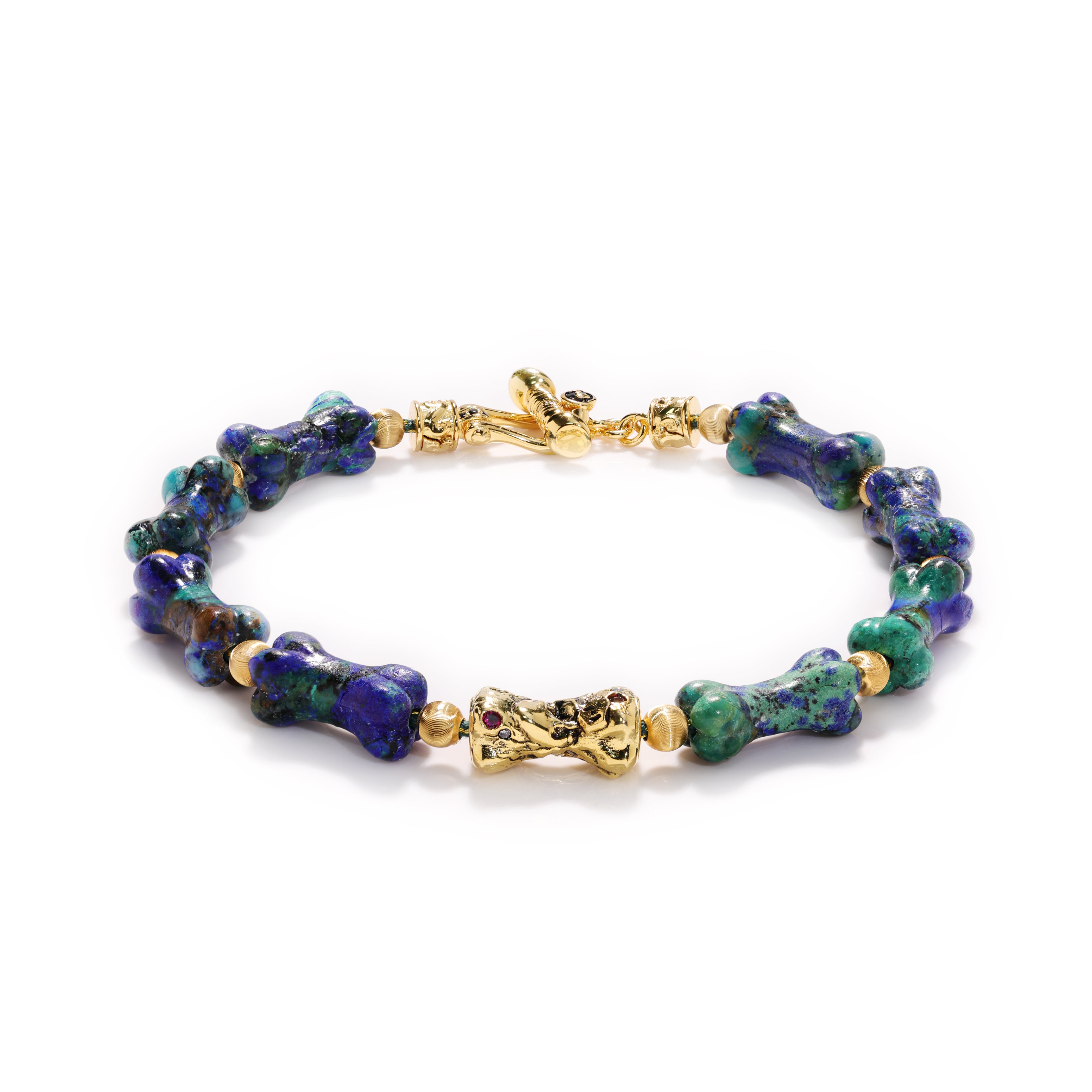 Azurite Bone Bracelet