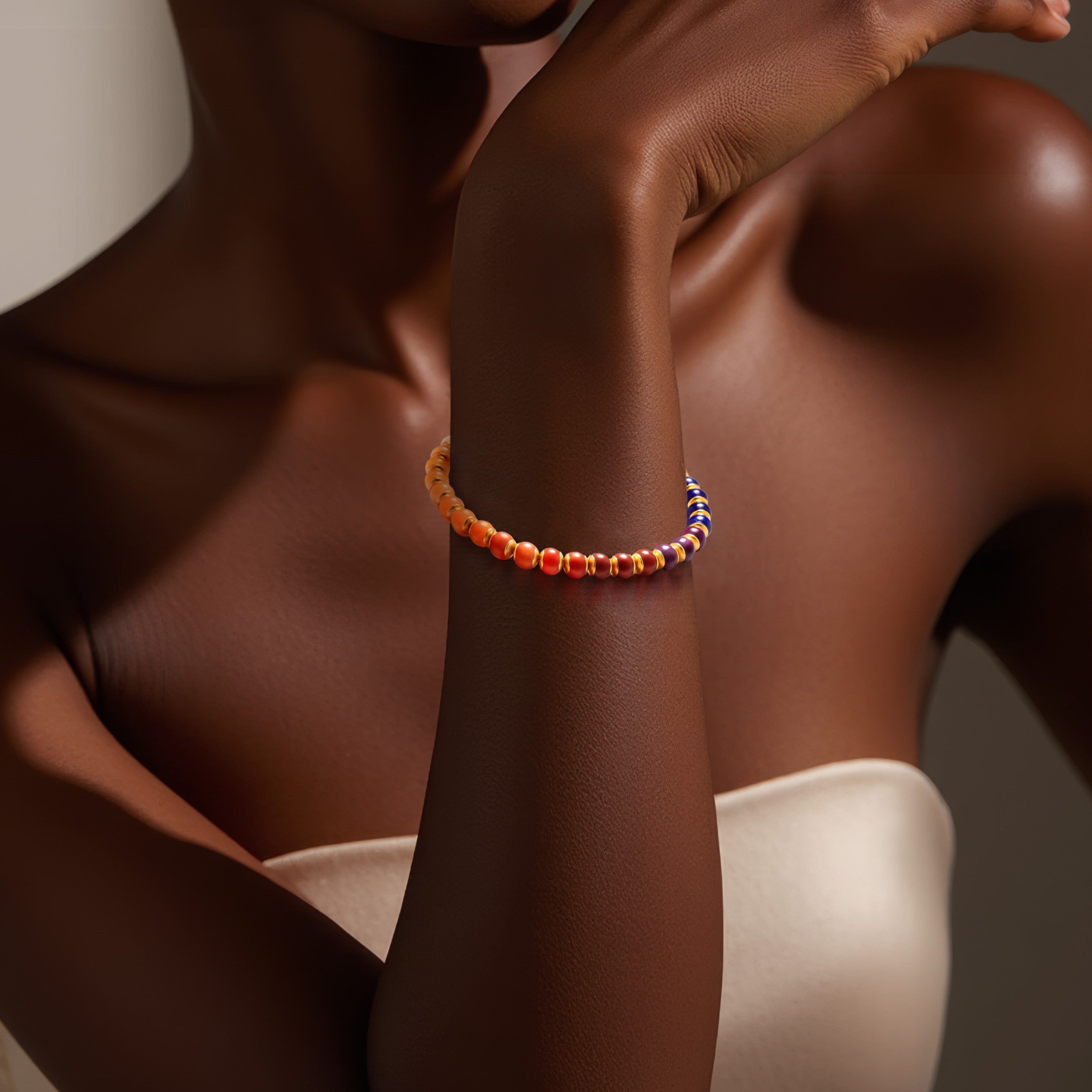 Bracelet arc-en-ciel en cristal naturel