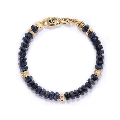 Natural Blue Pietersite 18K Gold Vermeil Statement Bracelet