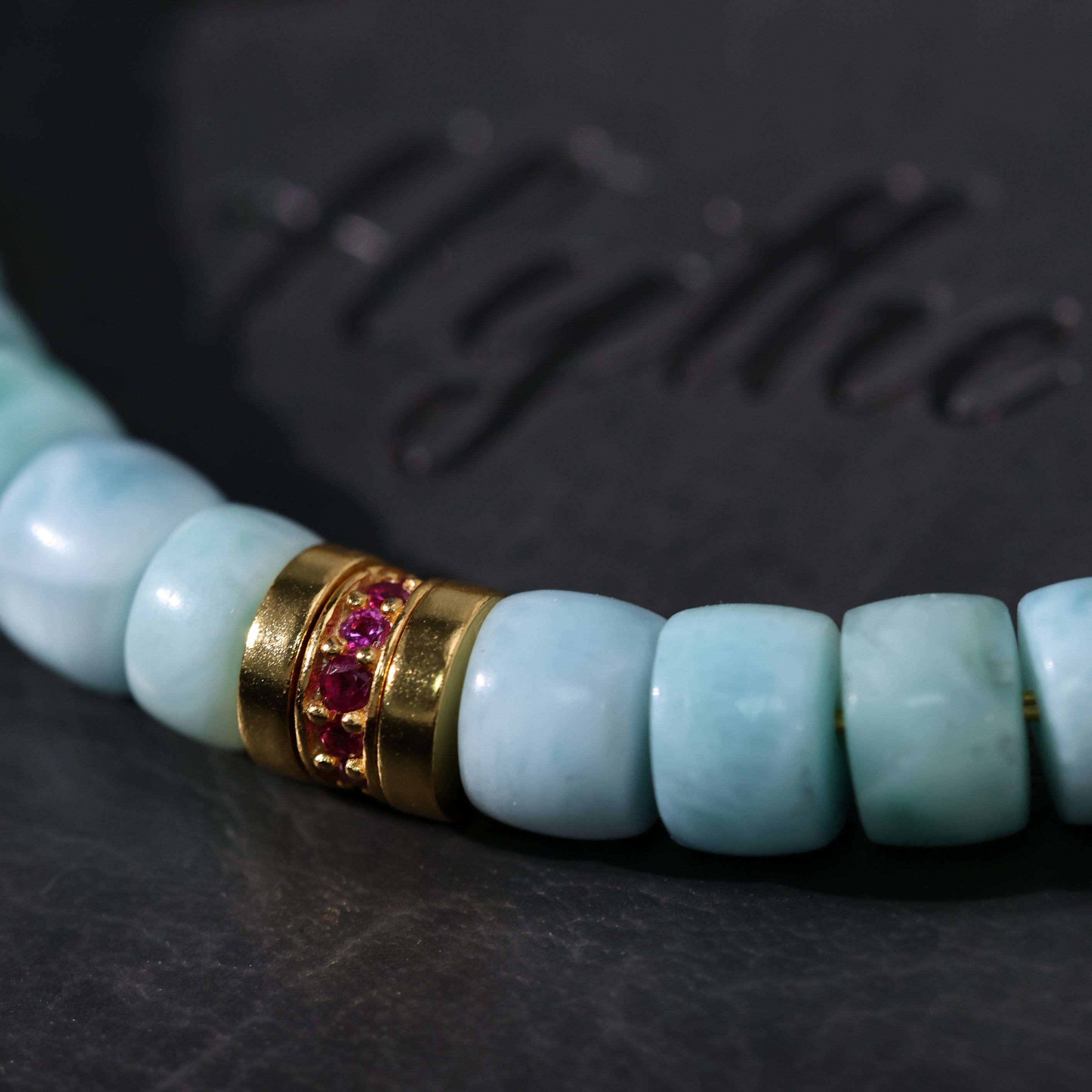 Oceanic Serenity Larimar Beaded Bracelet