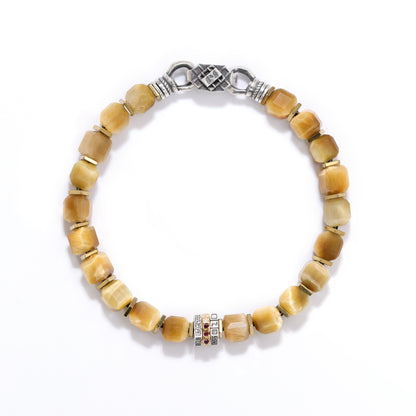 Engraved Totem Artisan Tiger Eye Bracelet