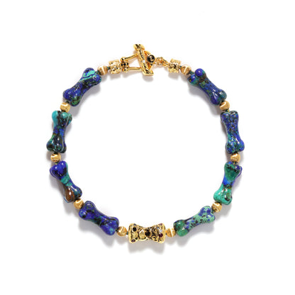 Azurite Bone Bracelet