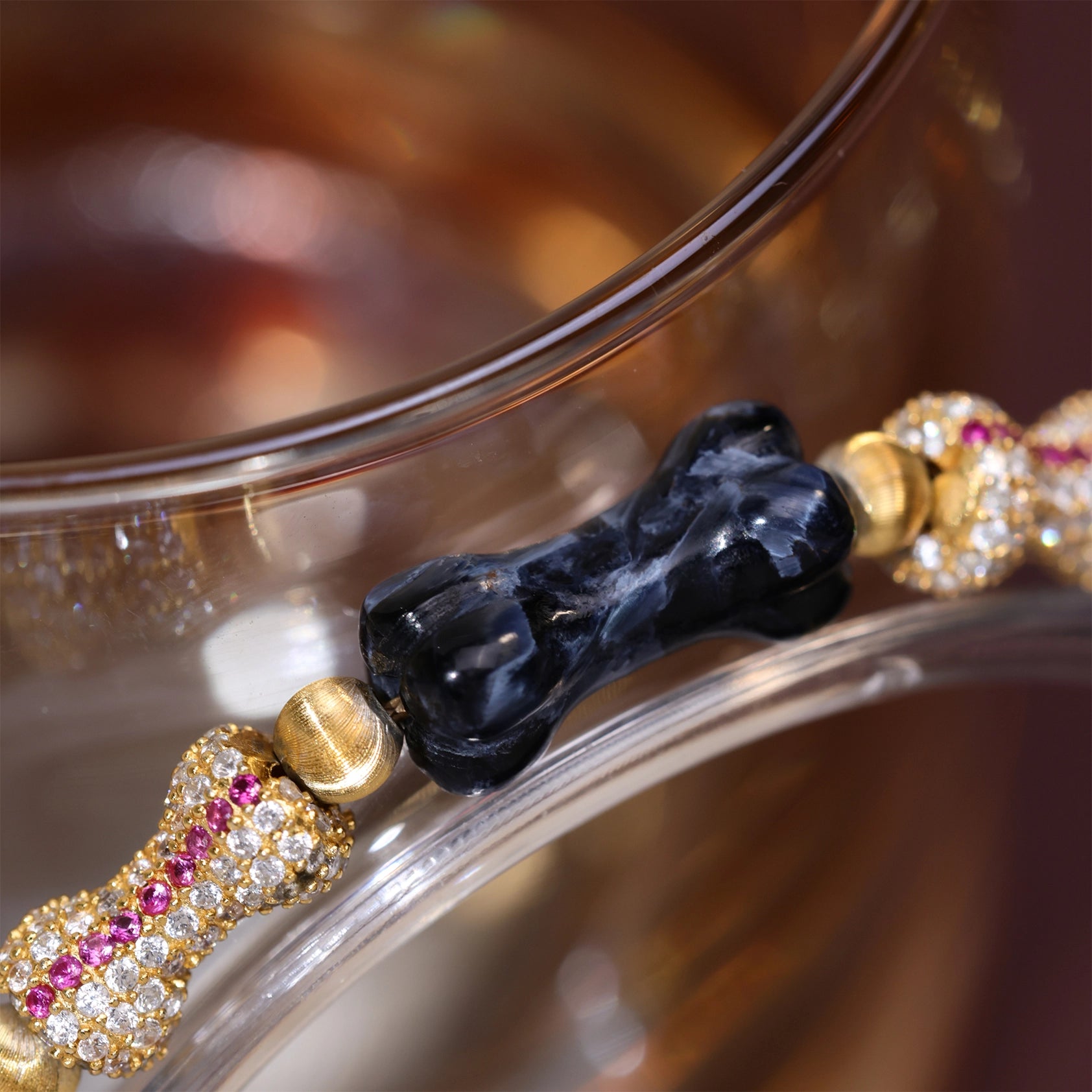 Pietersite Bone Bead Bracelet