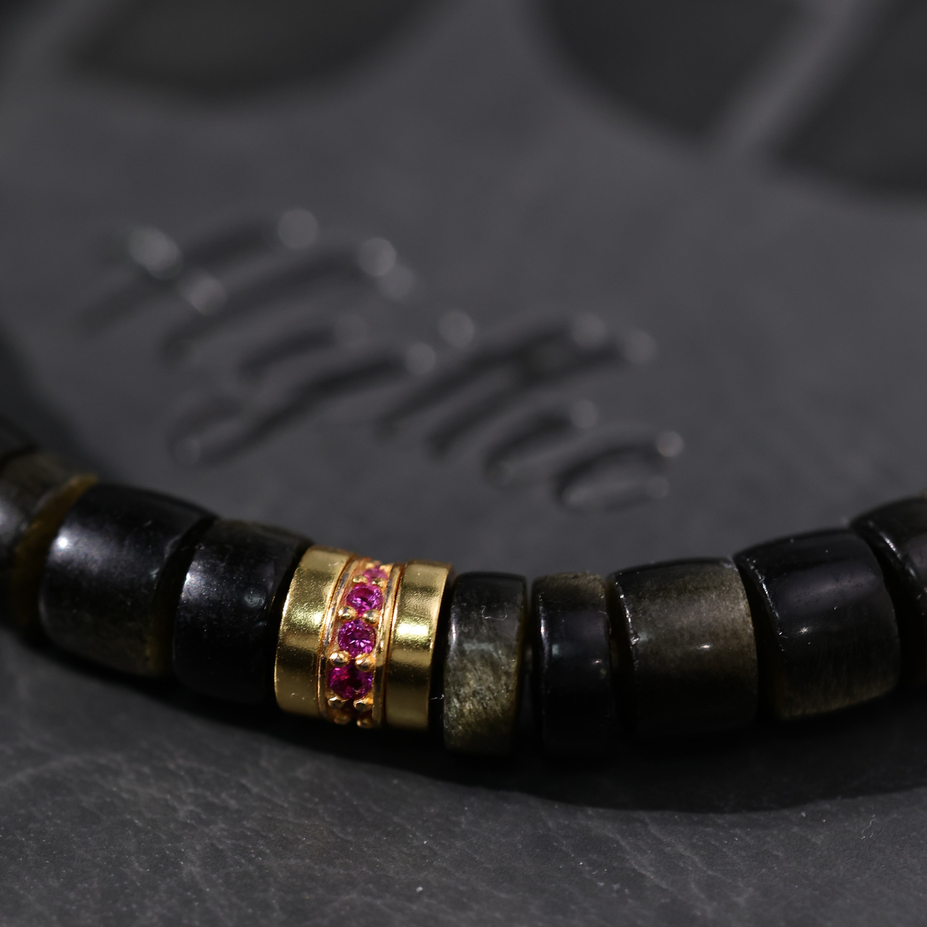 Mens Obsidian Bracelet
