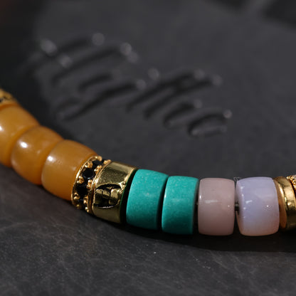 Natural Gemstone Stretch Beaded Bracelet