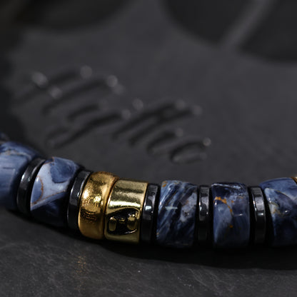 Artisan Mens Pietersite Heishi Bracelet