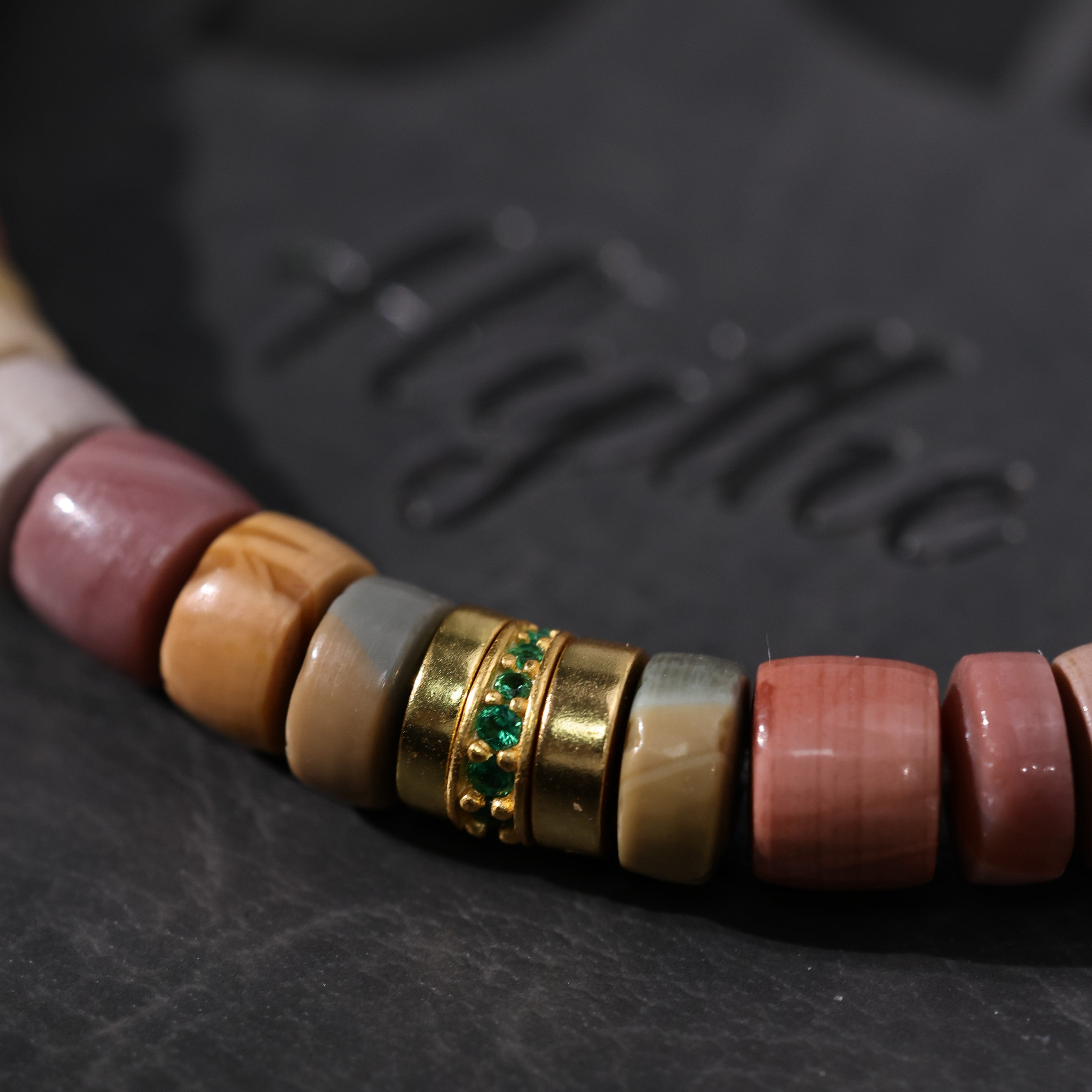 Matte Agate & Micro-Pave Beaded Bracelet