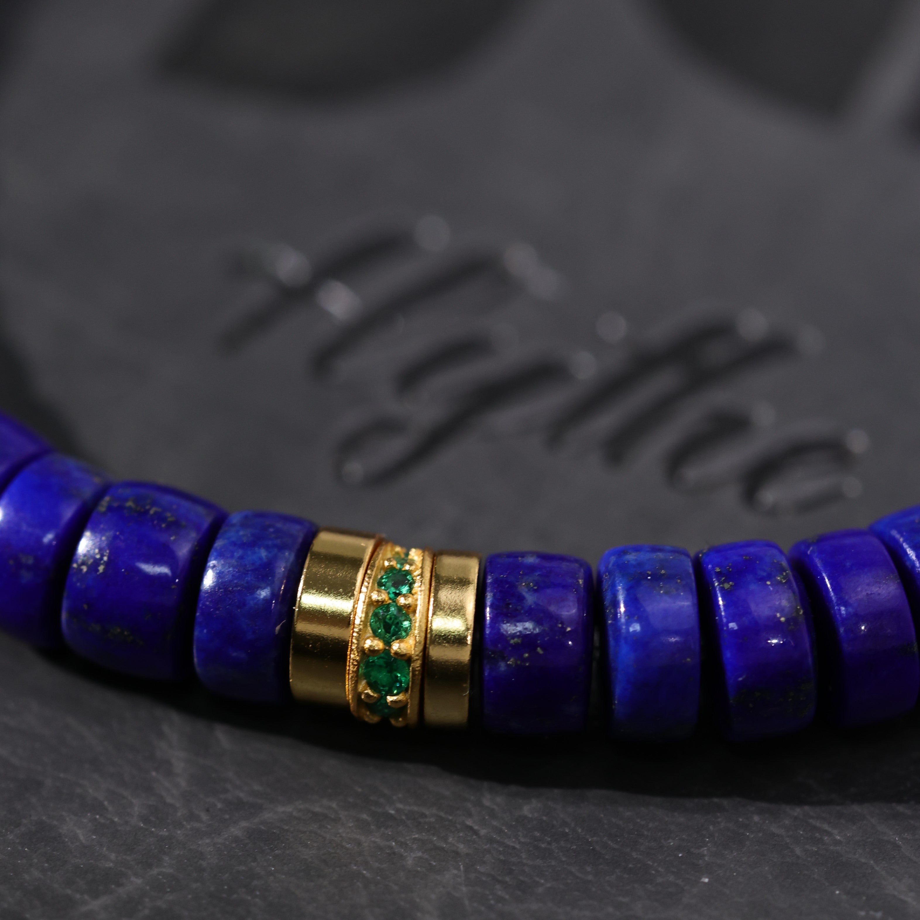 HAKUHODO Lapis Lazuli Set H6483 7本セット Men's Gold Lapis Lazuli Bracelet - Horse Totem | Hythe Gems