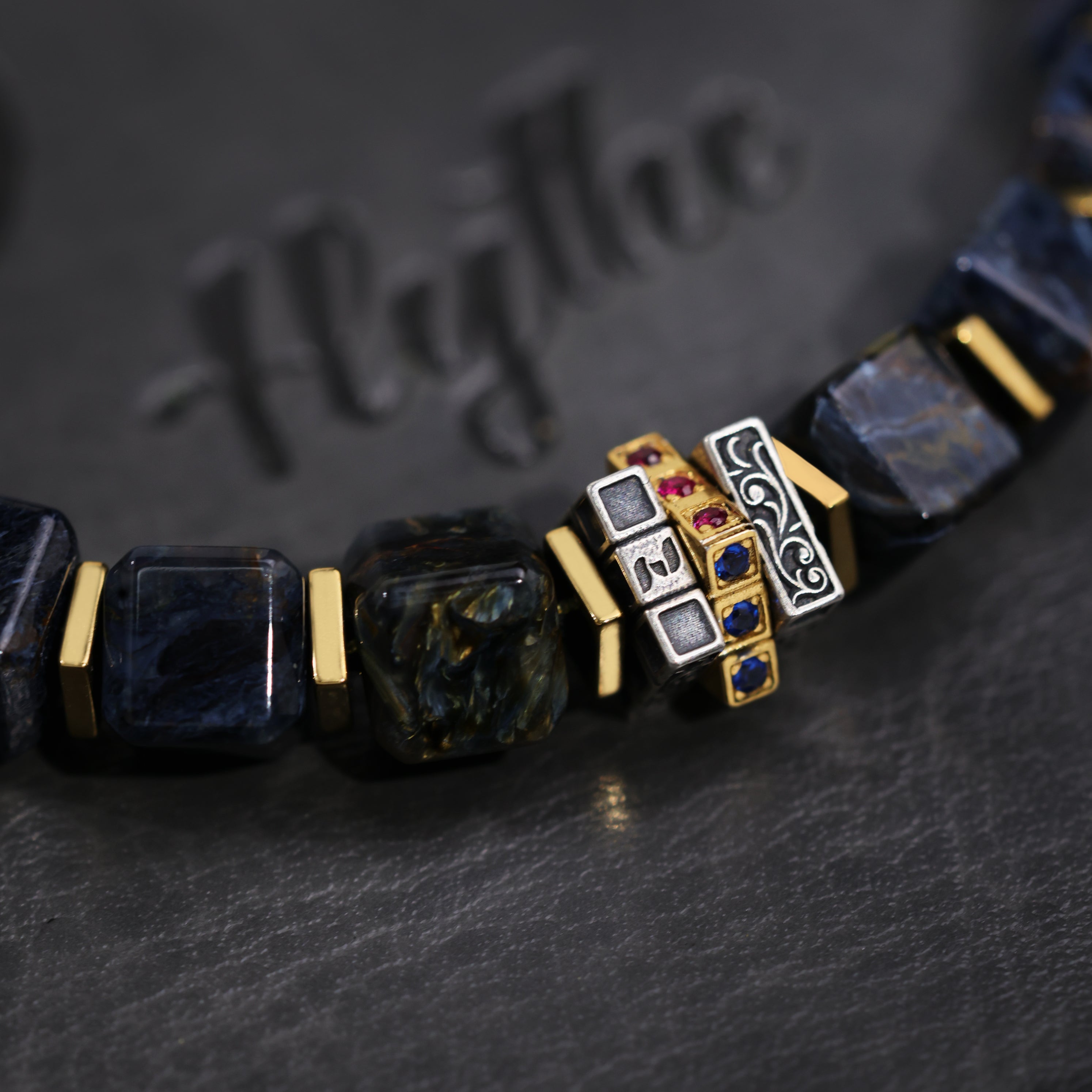 Vintage Totem Pietersite Beaded Bracelet