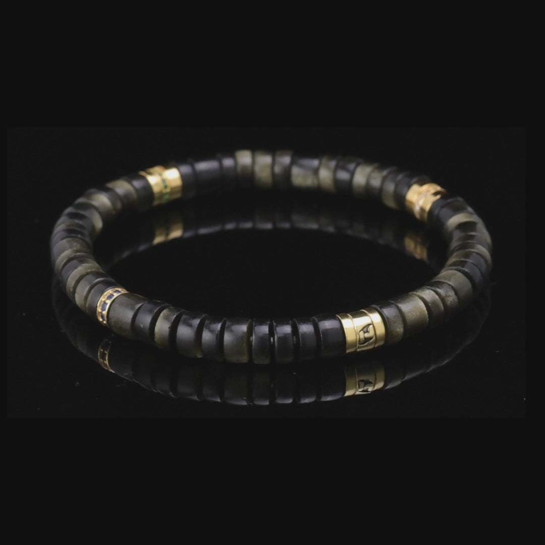 Bracelet en obsidienne dorée