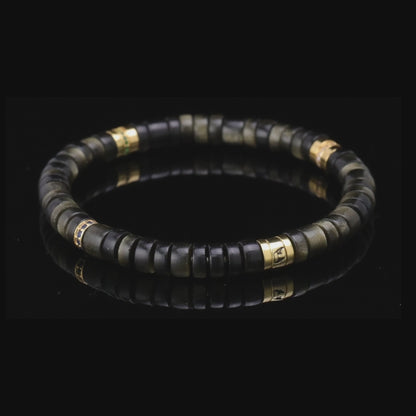 Bracelet en obsidienne dorée