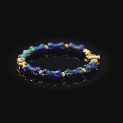 Azurite Bone Bracelet